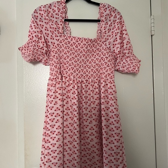 Hill House Athena Pink Floral Mini Dress - Picture 2 of 2